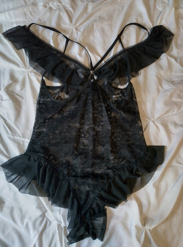 Black Lace Cupless bodysuit